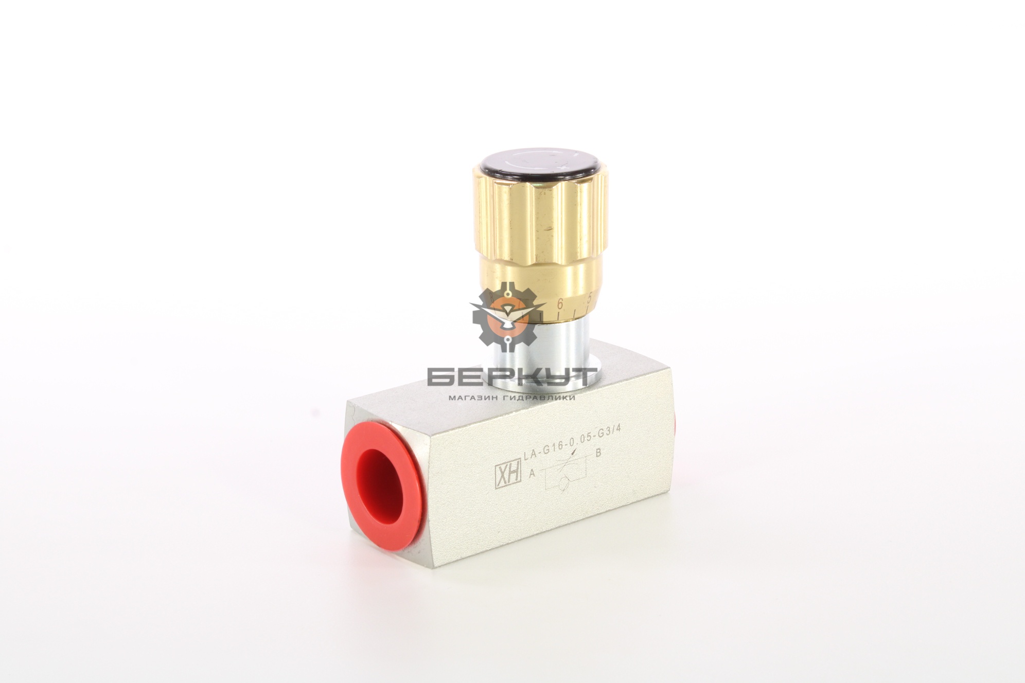 Дроссель LA-G16-G3/4 с обратным клапаном (DN=16, PN=315bar, 185l/min, G3/4")