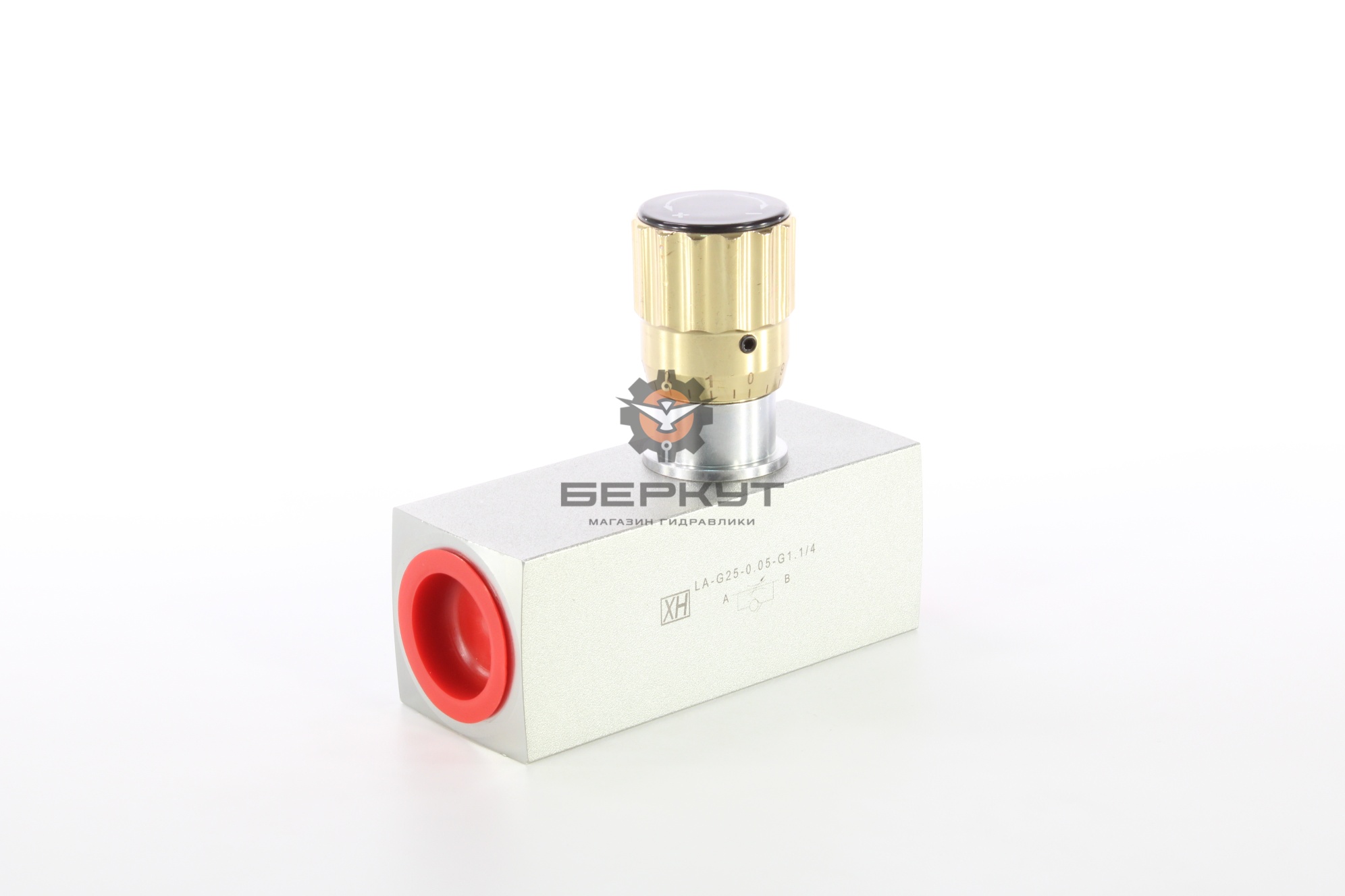Дроссель LA-G25-G1,1/4 с обратным клапаном (DN=25, PN=315bar, 300l/min, G1,1/4")